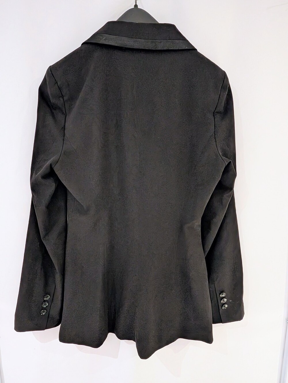 Guess Black Single-Button Blazer With Leopard Print Lining - Picture 2 of 10